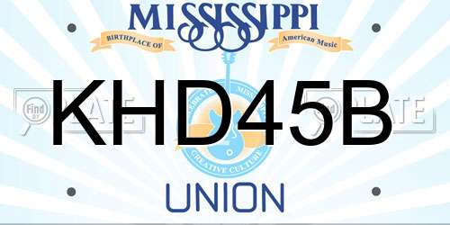 KHD45B Mississippi License Plate