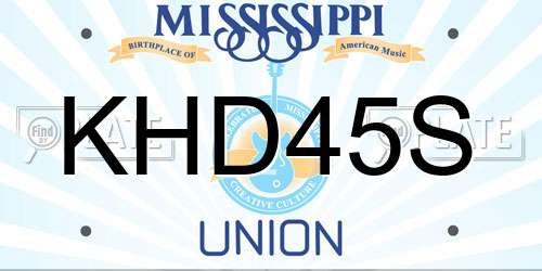 KHD45S Mississippi License Plate