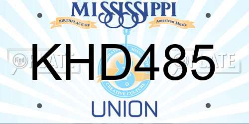 KHD485 Mississippi License Plate