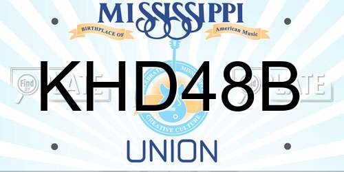 KHD48B Mississippi License Plate