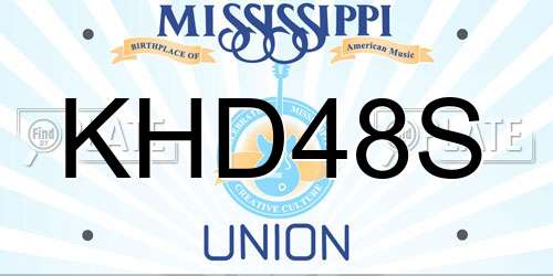 KHD48S Mississippi License Plate