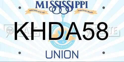 KHDA58 Mississippi License Plate