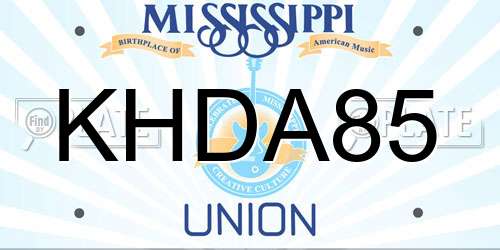 KHDA85 Mississippi License Plate
