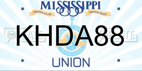 KHDA88 Mississippi License Plate