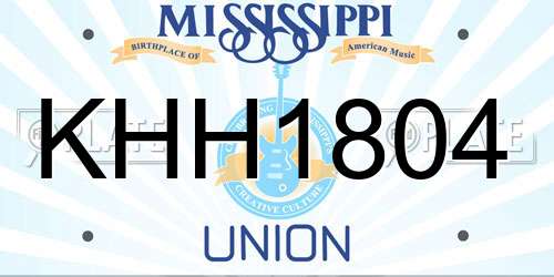 KHH1804 Mississippi License Plate