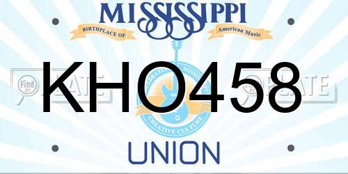 KHO458 Mississippi License Plate