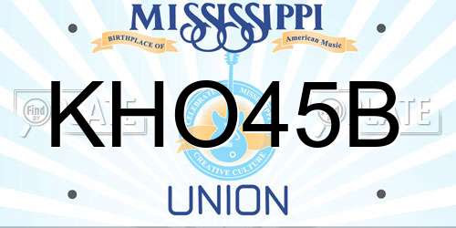 KHO45B Mississippi License Plate
