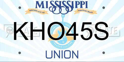 KHO45S Mississippi License Plate