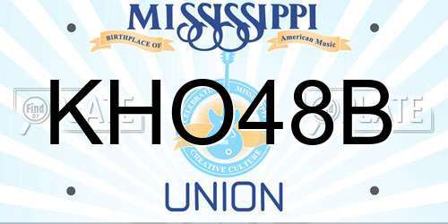 KHO48B Mississippi License Plate