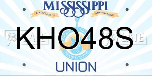 KHO48S Mississippi License Plate