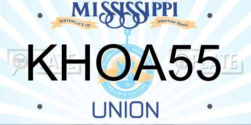KHOA55 Mississippi License Plate