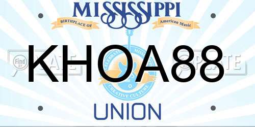 KHOA88 Mississippi License Plate