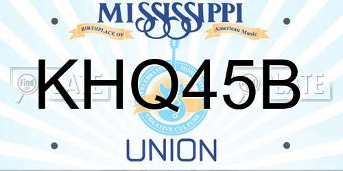 KHQ45B Mississippi License Plate