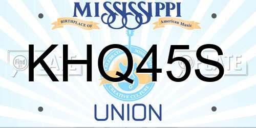 KHQ45S Mississippi License Plate