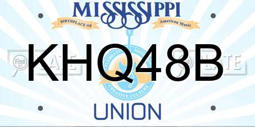 KHQ48B Mississippi License Plate