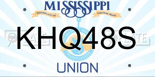 KHQ48S Mississippi License Plate