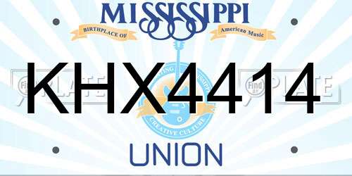 KHX4414 Mississippi License Plate