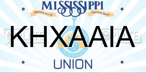 KHXAAIA Mississippi License Plate