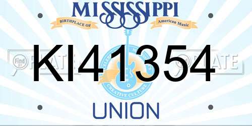 KI41354 Mississippi License Plate