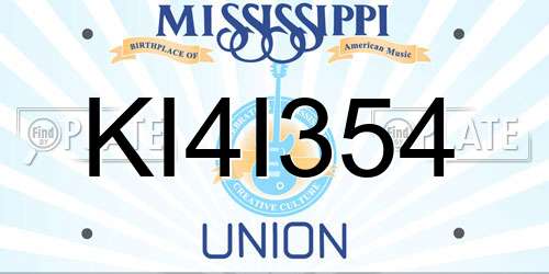KI4I354 Mississippi License Plate