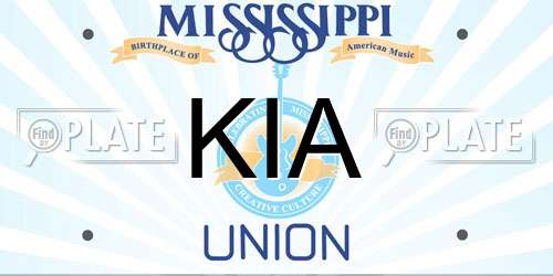 KIA Mississippi License Plate