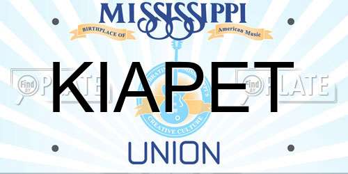 KIAPET Mississippi License Plate