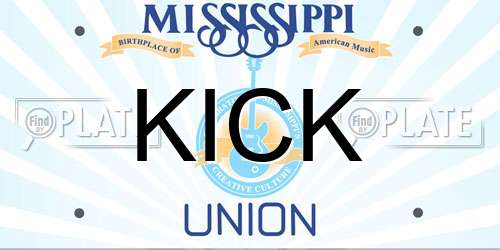 KICK Mississippi License Plate