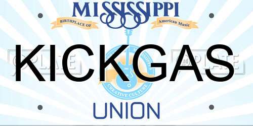 KICKGAS Mississippi License Plate