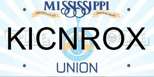 KICNROX Mississippi License Plate