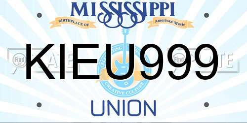KIEU999 Mississippi License Plate