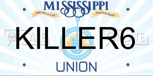 KILLER6 Mississippi License Plate