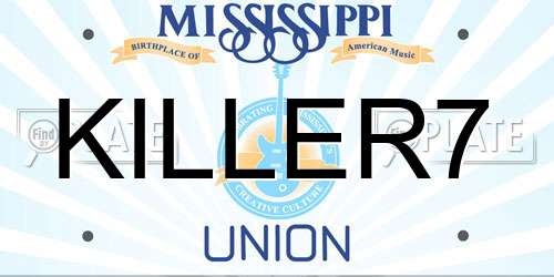 KILLER7 Mississippi License Plate