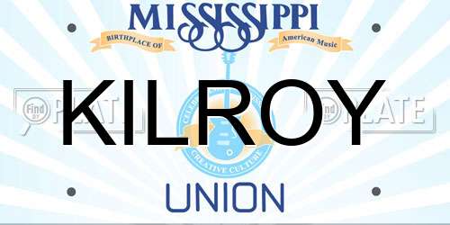KILROY Mississippi License Plate