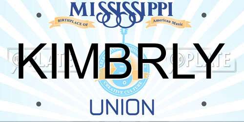 KIMBRLY Mississippi License Plate