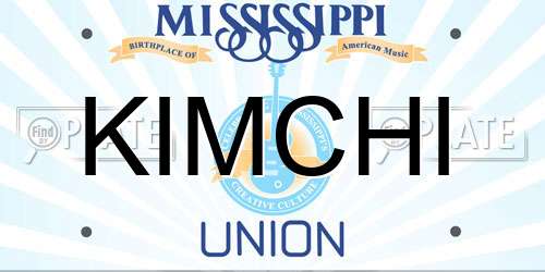 KIMCHI Mississippi License Plate