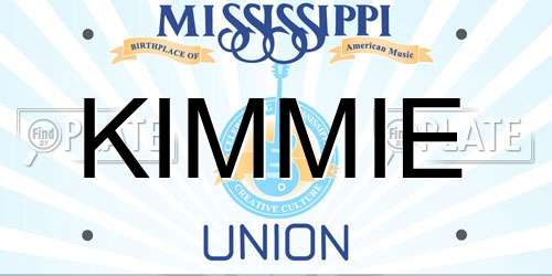 KIMMIE Mississippi License Plate