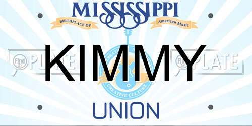 KIMMY Mississippi License Plate