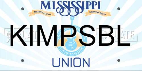 KIMPSBL Mississippi License Plate