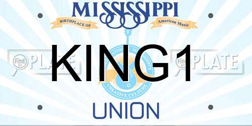 KING1 Mississippi License Plate