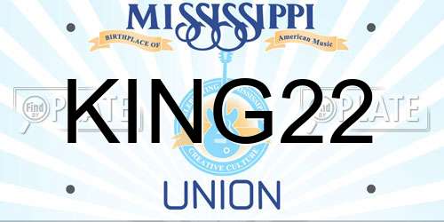 KING22 Mississippi License Plate