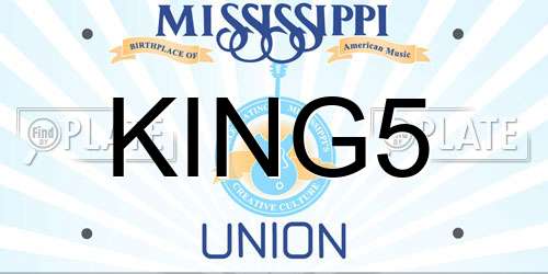 KING5 Mississippi License Plate