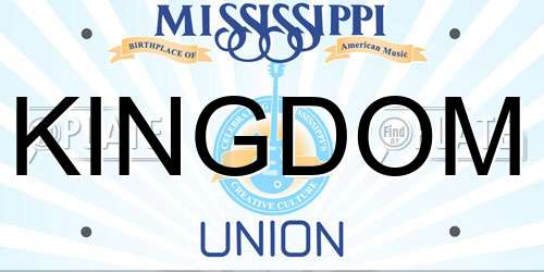 KINGDOM Mississippi License Plate