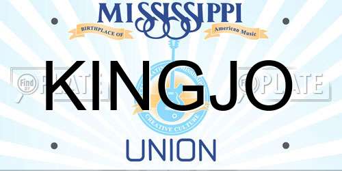 KINGJO Mississippi License Plate