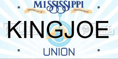 KINGJOE Mississippi License Plate