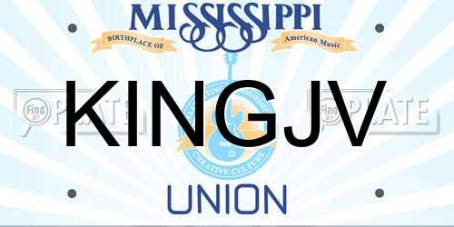 KINGJV Mississippi License Plate