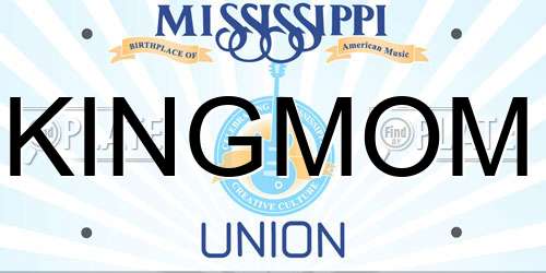 KINGMOM Mississippi License Plate