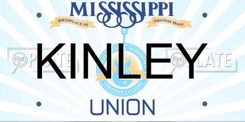 KINLEY Mississippi License Plate