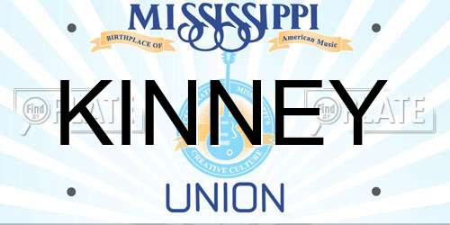 KINNEY Mississippi License Plate
