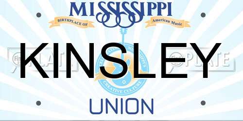 KINSLEY Mississippi License Plate