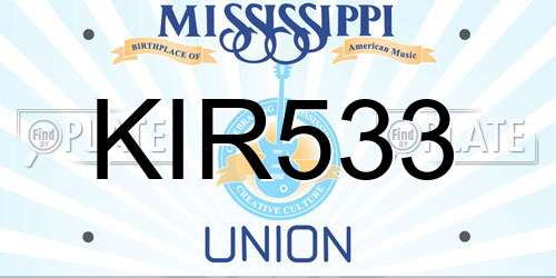 KIR533 Mississippi License Plate